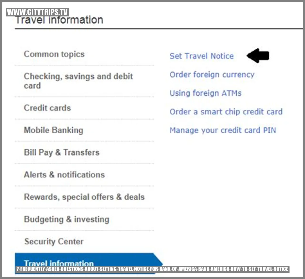 7 Important Queries about Setting Travel Notice for Bank of America